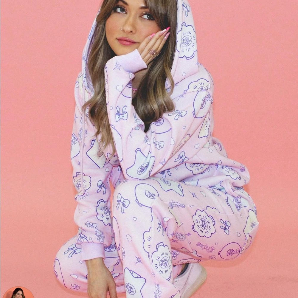 Polly Pocket Pink Printed Jumpsuit Pants - Picture 2 of 5
